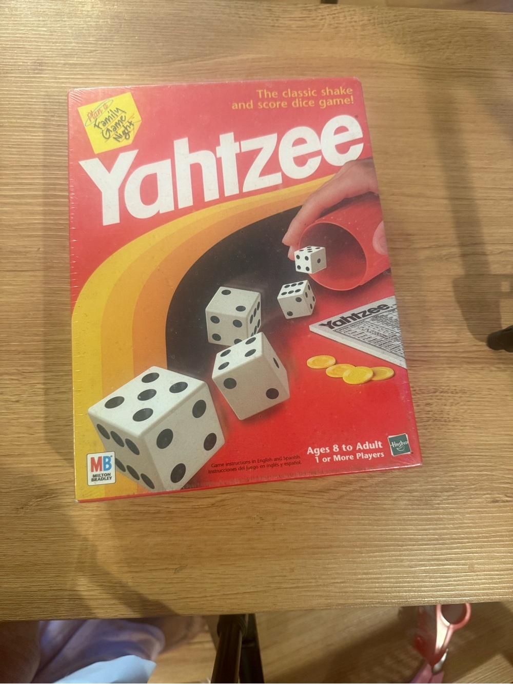 Hasbro Yahtzee Board Game - Red and Yellow Retro Box